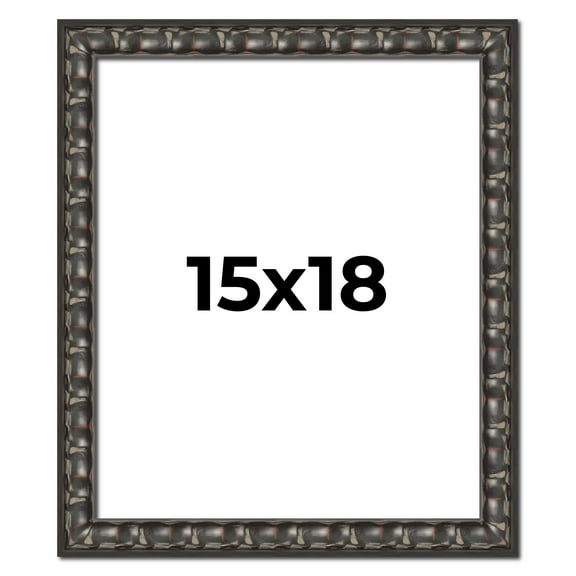 15x18 Frame Black-Brown Medieval Solid Wood Picture Frame | 1.5 Inch Moulding Width | Gotham