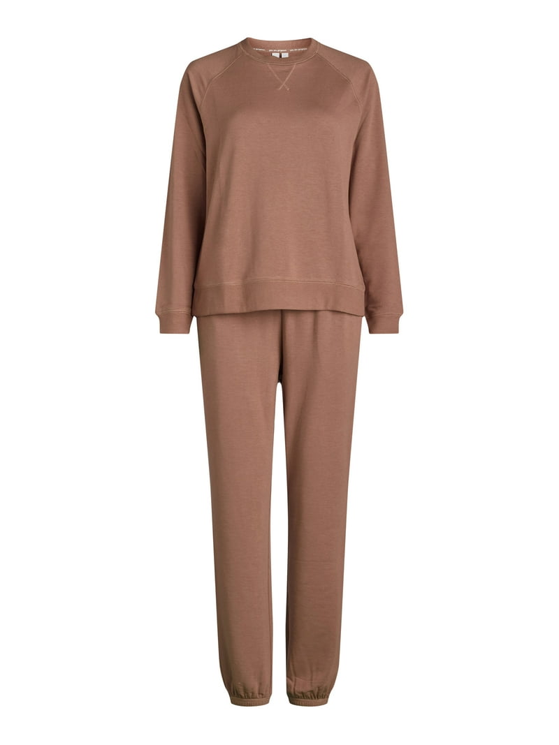 ファッション雑貨・小物その他 French Terry Long Sleeve Pajama Set Joyspun Women's and Women's Plus French Terry Sweatshirt and