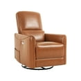 thumbnail image 6 of Naomi Home Willa Deluxe Motion Recliner Adult Faux Leather Living Room Swivel Recliners, Caramel, 6 of 19