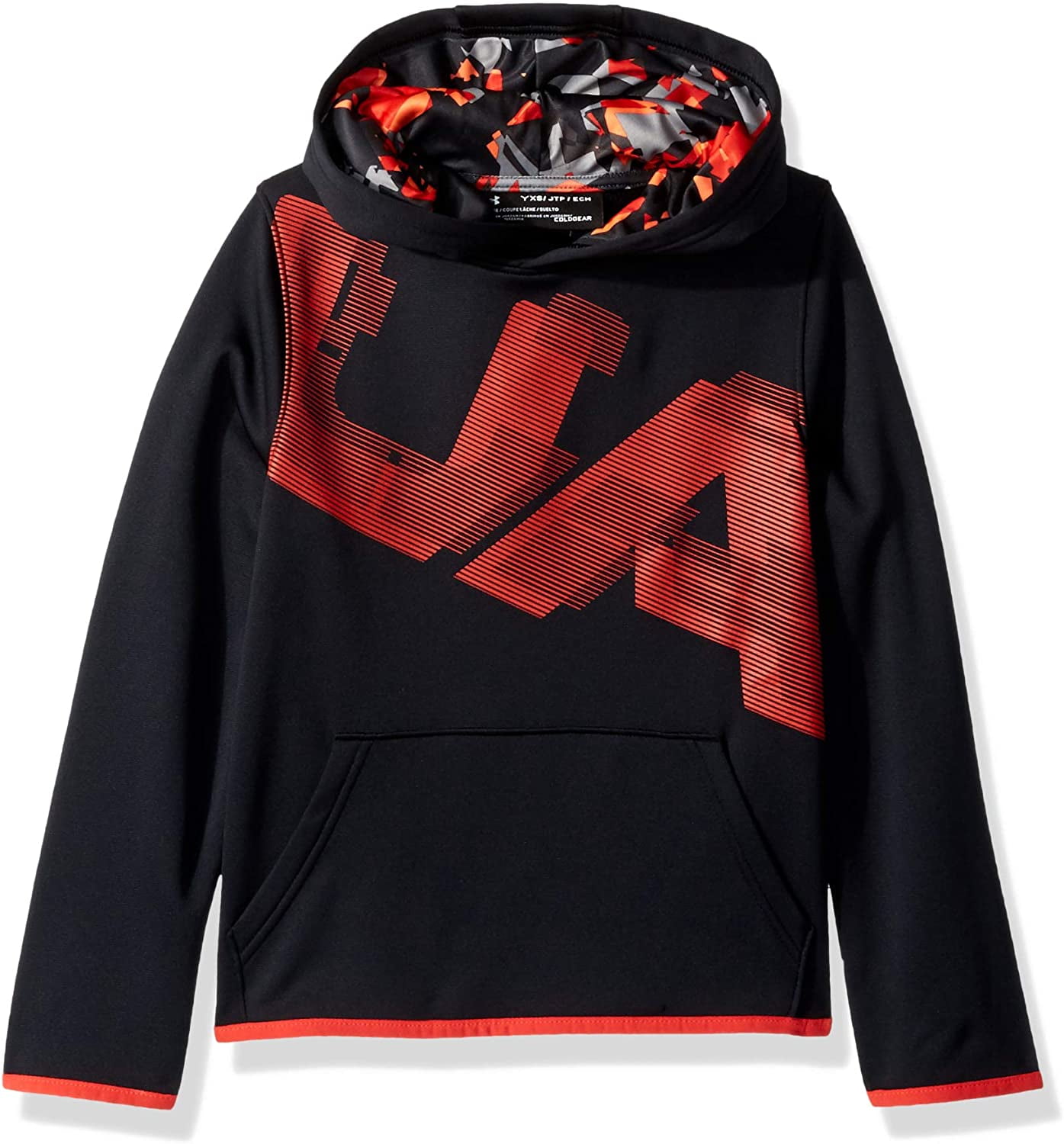 under armour red and black hoodie
