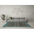 thumbnail image 3 of Ahgly Company Indoor Square Persian Light Blue Traditional Area Rugs, 4' Square, 3 of 4