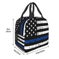 thumbnail image 3 of Disketp Thin Blue Line Flag for Insulated Lunch Bag for Women and Men, Perfect for Work, Hiking, Picnic, 3 of 8