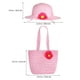 thumbnail image 4 of KAKOWELY Conjunto de sombrero y bolso de paja de playa para niñas, sombrero decorativo de flores para fiesta de té de verano con bolso de mano, 4 of 4