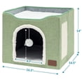 thumbnail image 3 of Casa Y Cama Plegable Para Gato Con Cojín Suave Modelo Verde, 3 of 4