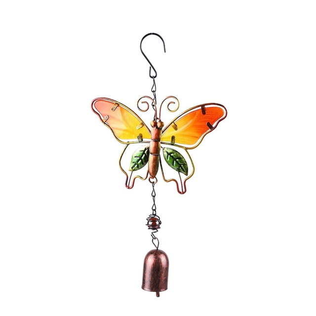 Agiferg 1PC Painted Butterfly Rust-proof Metal Wind Chime Hanging Room Decoration