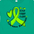 thumbnail image 4 of Inktastic Love, Care, Cure Lymphoma Awareness Lime Green Ribbon Hearts Boys or Girls Toddler T-Shirt, 4 of 5