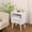 White, variant on Rattan Nightstand, Boho Side Table with Drawer Open Shelf, Cane Accent Bedside End Table with Solid Wood Legs for Bedroom, Dorm and Small Spaces (Brown)