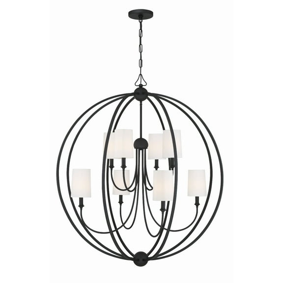 Crystorama Lighting - Sylvan - Eight Light 2-Tier Chandelier with Silk Fabric
