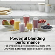 Hamilton Beach Power Elite Smoothie Blender for Kitchen, 40 oz Jar for Smoothies and Shakes, Black