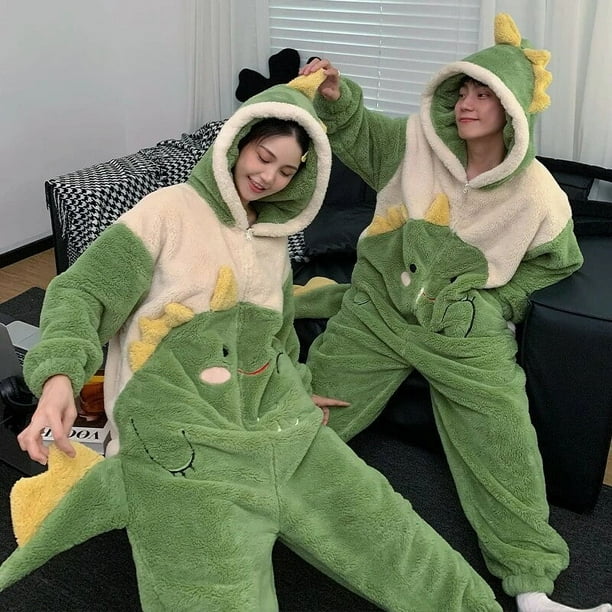 Kigurumis Pijama de terciopelo Coral con capucha para hombre y mujer ropa de dormir de una pieza con diseno de Panda monos gruesos y calidos para parejas para amantes del invierno Walmart