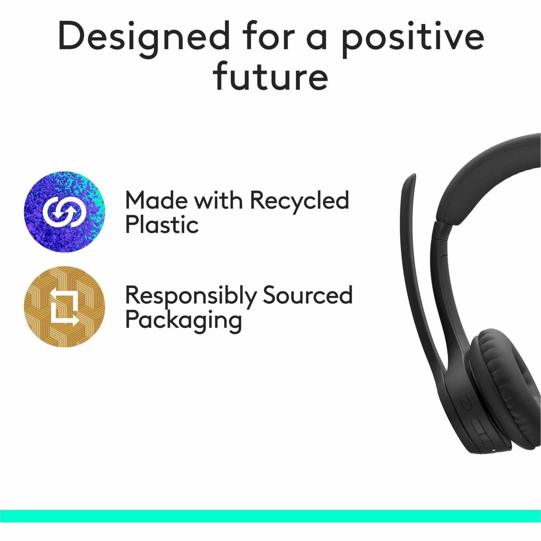 Logitech Zone 305 Native Bluetooth Wireless Headset With Microphone for Microsoft Teams, Black