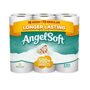 Angle View: Angel Soft Toilet Paper, 18 Mega Rolls