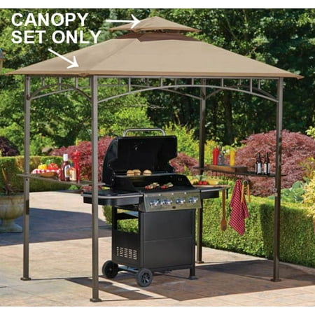 Grill Patio Sunjoy Replacement Canopy Tent for 8 x 5 Ft, 8.2 Ft Height Grill Gazebo Original Version, Beige ()