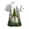 thumbnail image 4 of felwors Womens Scrubs Plus Size St Patricks Day Shirts Shamrock Printed V Neck Short Sleeve Nursing Tops Pocket Nurse Uniform (White, XL), 4 of 7