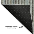 thumbnail image 5 of Addison Rugs Mayfield Premium Machine Washable Transitional Stripes Teal Round Rug, 8' X 8' Machine Washable Transitional Stripes Teal Oversized Sherpa Throw Blanket, 5 of 6