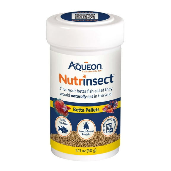 Aqueon Nutrinsect Fish-Free Fish Food Betta Pellets 1.41 oz