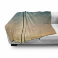 thumbnail image 3 of Sky Soft Flannel Fleece Throw Blanket, Horizon Illustration Scenic Natural Beauties Summer Season Inspired Peaceful, Cozy Plush for Indoor and Outdoor Use, 50" x 70", Petrol Blue Peach, by Ambesonne, 3 of 6