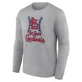 thumbnail image 2 of Men's Gray St. Louis Cardinals Fastball Long Sleeve T-Shirt, 2 of 3