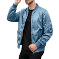 thumbnail image 6 of JPVDPA Men's Lightweight Bomber Jacket Zip Up Windbreaker Hiking Travel Work Coat Spring Fall Streetwear with Pockets Blue XXXL, 6 of 9