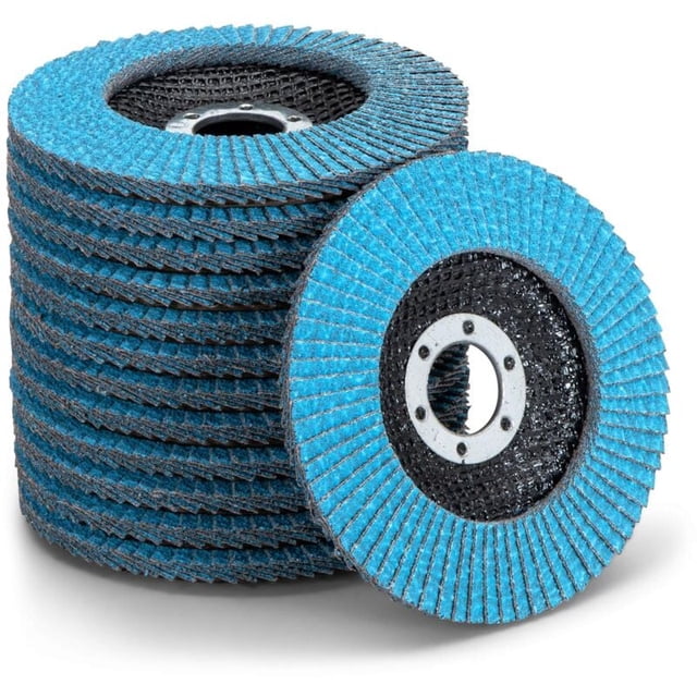 Flap discs pack of 10, 125mm 80 grit, zirconium corundum for sanding metal, steel, wood