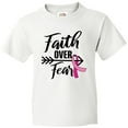 thumbnail image 3 of Inktastic Breast Cancer Awareness Faith Over Fear with Pink Ribbon and Arrow Youth T-Shirt, 3 of 5