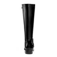 thumbnail image 5 of Ferwind Women's Riding Boots Knee-High Crisscross Buckle Straps Chunky Heels Adult Black 10, 5 of 7