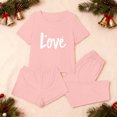thumbnail image 4 of ZHYou Christmas Pajama Sets for Women Comfortable Breathable Soft Women Christmas Sleepwear Loungewear Short Sleeve Shorts Pajamas Sets Colorful Print Festive Holiday Style Sets,Pink,Size XS, 4 of 8
