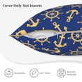 thumbnail image 5 of KLL Anchors and Nautical Decorative Throw Pillow Covers Velvet Soft for Couch Sofa Bedroom Living Room Outdoor - 16"x16", 5 of 8