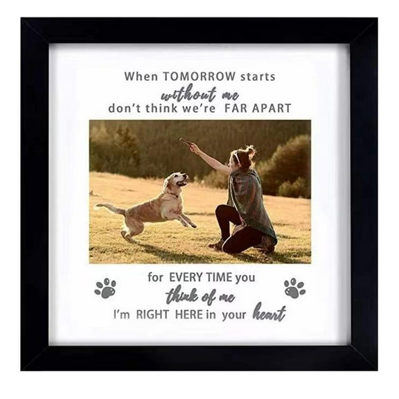 Dog Memorial Picture Frame, Wooden Dog Memorial Picture Frames for Dogs That Passed, Sympathy Photo Keepsake Cat Dog Pet Loss Gift for A Grieving Friend