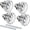 Chrome-Simple, variant on Chrome Simple Fluted Glass Mortise Style Door Knobs, 2 Set