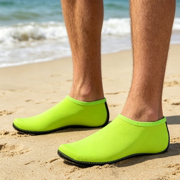 LTTVQM Water Sports Shoes for Women Men Swim Shoes Comfortable Water Socks Aqua Yoga Flexible Vacation Sport Shors Quickly-Dry Slip on 2026 New Shoes Fluorescent Green 39(US-7.5)