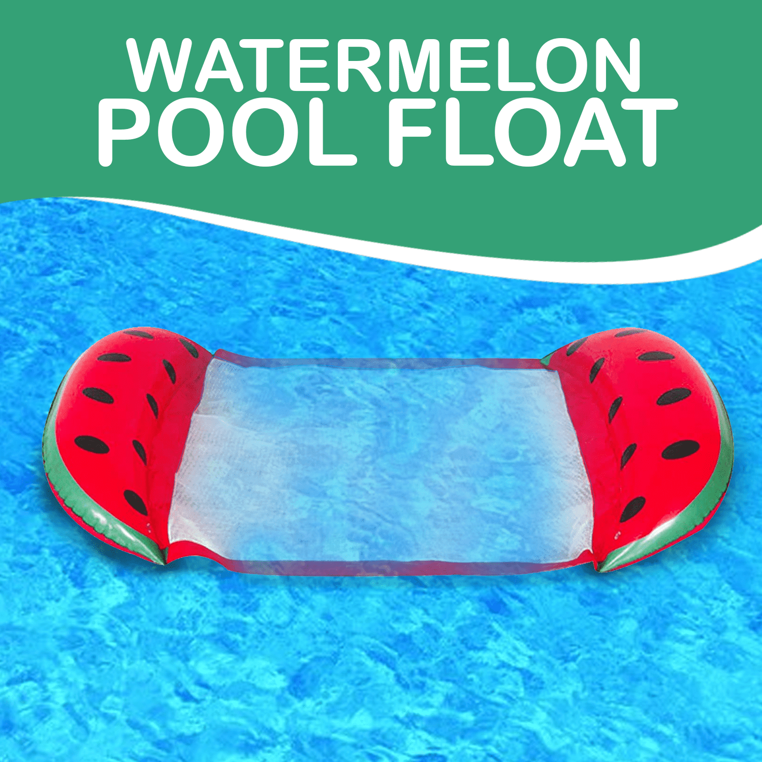Hammock for Water Pool Floats with Mesh, Swimming Pool Accessories for Adults and Kids | Watermelon