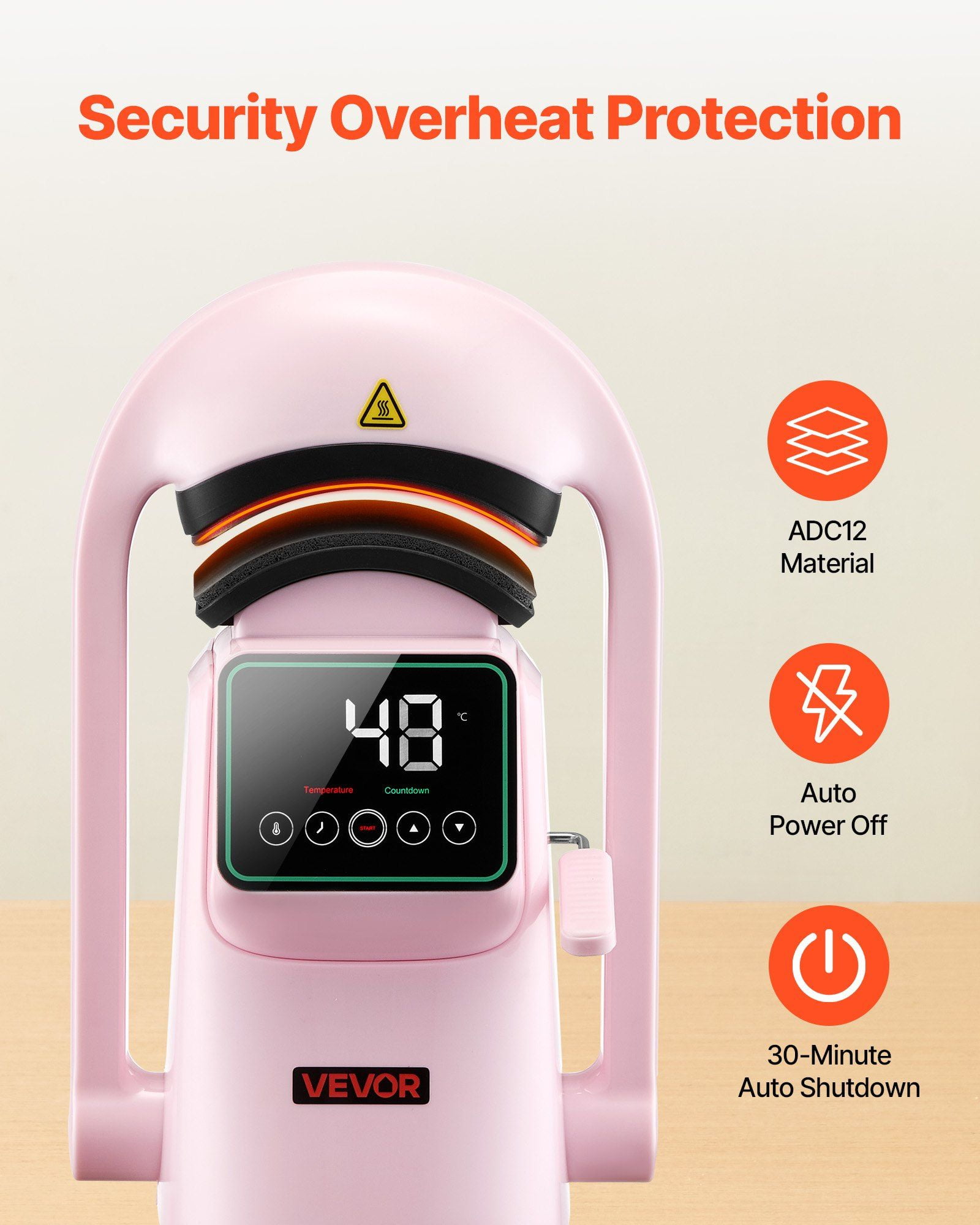 Auto Hat Heat Press Machine with 2 Interchangeable Platens Touchscreen Pink, One-Touch Automatic Press, Adjustable Temp and Time, Safety Auto-Off, Compact Portable Design for DIY and Small Business