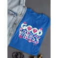 thumbnail image 3 of Good Vibes - Pink Emojis Graphic Women's T-shirt, 3 of 4
