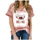 thumbnail image 1 of Top de manga corta con estampado de degradado Sexy de verano para mujer con cuello en V y estampado de día regular para mujer OAVQHLG3B Store lin121212, 1 of 4