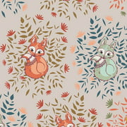 Foxes in Fall, woodland fox fall fabric, Art Gallery cotton fabric, QTR YD