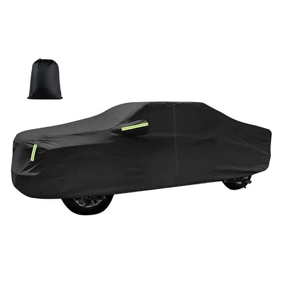 Truck Car Cover Fit for Toyota Tacoma 2005-2025 Double Cab 5ft Bed, with Zipper Door Access All Weather Waterproof Windproof Outdoor Truck Cover Up to 215" L, Black