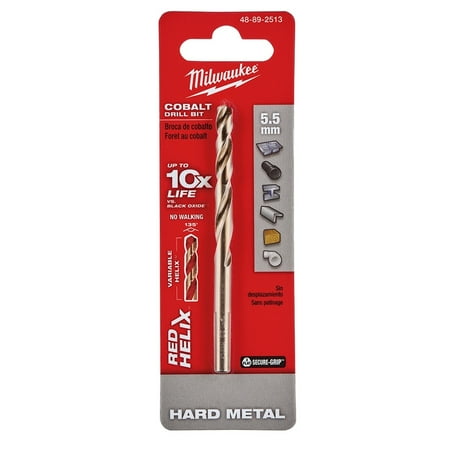 

Pack of 1 Milwaukee 48-89-2513 5.5 Mm Red Helix Cobalt Drill Bit - Metric