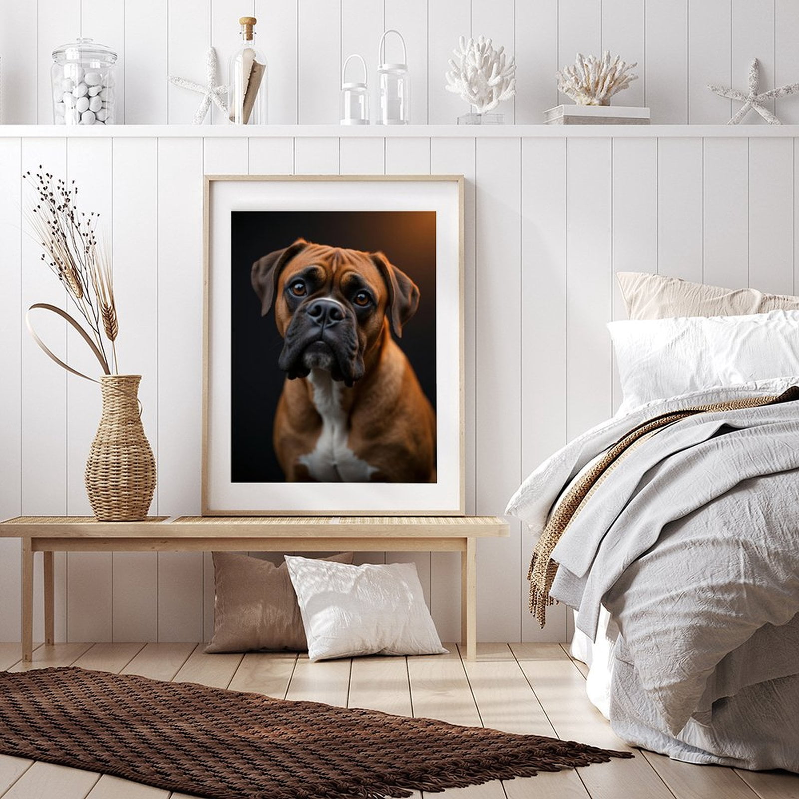 Diamond Art Kits for Adults - 5d Boxer Dog Portrait Black Background Diamond Painting for Adults, Diamond Art for Adults Beginners, Diamond Painting Kits for Adults for Home Wall Decor