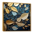 thumbnail image 2 of Designart "Winter'S Charm In Gold Leaves II" Leaves Floater Framed Canvas Art Print, 2 of 5