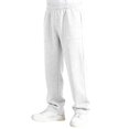 thumbnail image 5 of Boys Baggy Sweatpants Teens Athletic Joggers Lightweight Straight Leg Open Bottom Pants Trousers with Pockets White 5-16 Years, 5 of 8