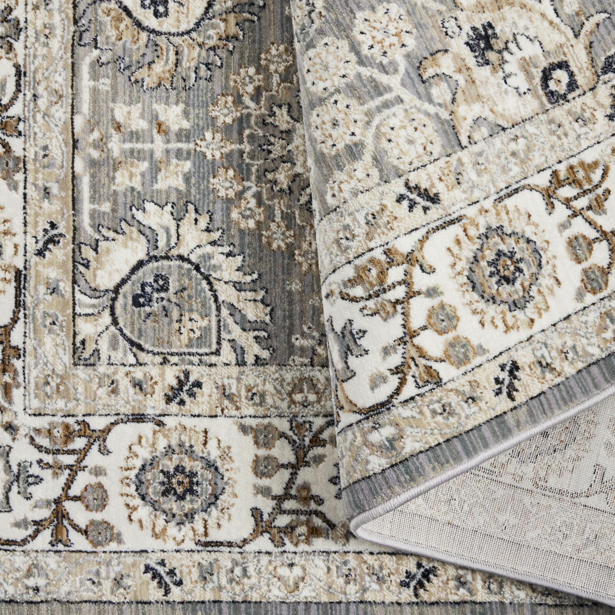 Everloom Carina Everette Vintage Medallion Runner Area Rug, Grey/Ivory, 1'10"x7'10"