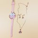 thumbnail image 2 of Mirar Juego de regalo de 4 piezas para mujer, collar, pendientes, caja de reloj para mujer, juego de regalo de joyería para mujeres y niñas 1 1, 2 of 5