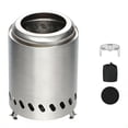 thumbnail image 2 of Portable Smokeless Fire Pit with Grill Grate, Removable Ash Tray, Carry Bag, Stainless Steel, for Outdoor Use (5.5 Inch), 2 of 8