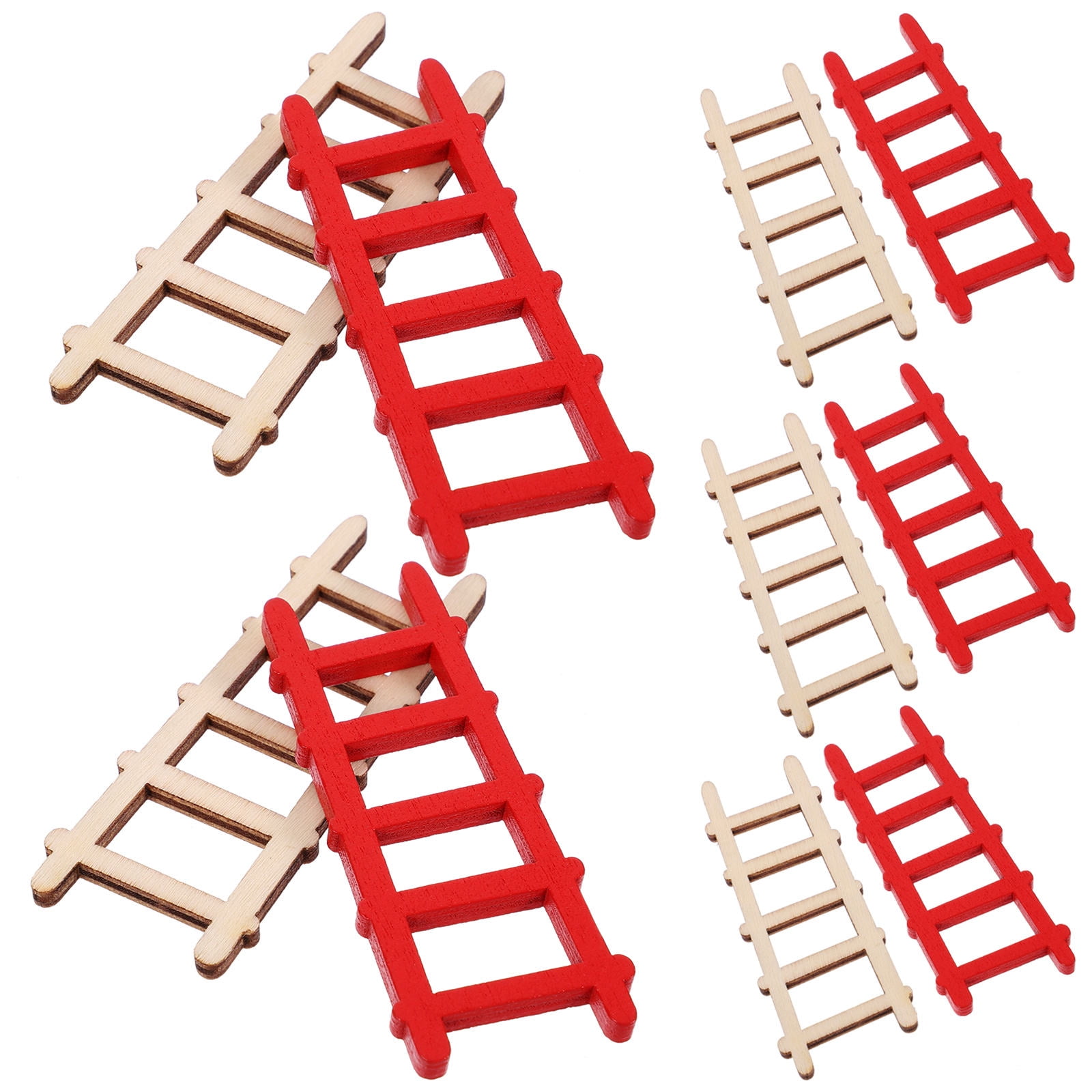 FESTFENDS 10Pcs Miniature Ladder for Miniature Garden Decoration Hobbyists Wooden