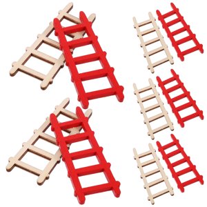 FESTFENDS 10Pcs Miniature Ladder for Miniature Garden Decoration Hobbyists Wooden