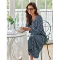 thumbnail image 2 of Ekouaer Women Ultra Soft Nightgown Long Sleeve V Neck Sleepwear Henley Button Down Night Shirt, 2 of 6