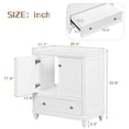 thumbnail image 2 of 30 Inch Bathroom Vanity Base Only, Single Bathroom Vanity Base with Two Door Cabinet and One Drawer, Bathroom Vanity Cabinet Without Sink, Solid Wood Frame (White), 2 of 9