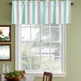 thumbnail image 4 of Aqua Stripe Valances for Windows, Decorative Rod Pocket Window Valance Curtains, Geometric Grey White Vertical Striped Short Curtain Drapes for Kitchen/Bathroom/Living Room, 2 Panels, 42" W x 12" L, 4 of 8