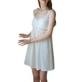 thumbnail image 5 of Biekopu Women Nightdress, Sleeveless V-neck Lace Patchwork Loose Mini Slip Dress Sleepwear, 5 of 8